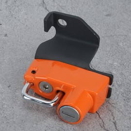 Aluminum Alloy Helmet Lock, Motorcycle Anti Theft Helmet Lock Left Side Fits for Kawasaki Vulcan s ABS 2015(Orange)