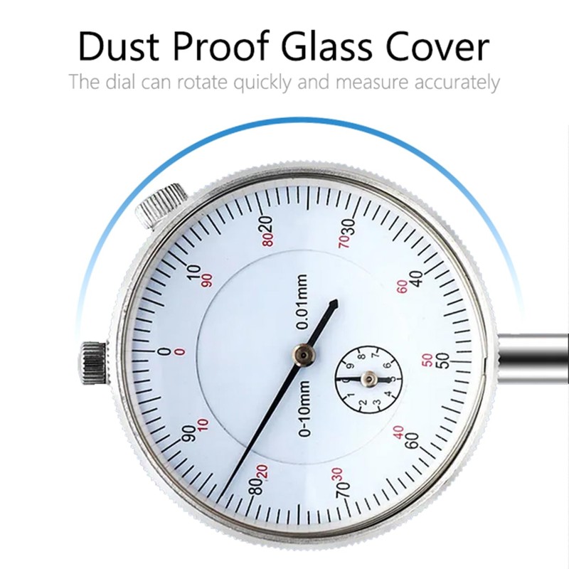 Bestgle 0-10mm Dial Test Indicator Gauge 0.01mm Accuracy Metric Dial
