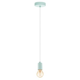 EGLO YORTH-P 60 W Steel Pendant Light, Pastel Light Green