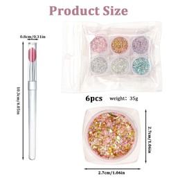 EYVRPAU Holiday Glitter Set of 6 Colours for Holiday Costumes, Nail Art, Body, Hair, Costume Decoration, Women Makeup Glitter and Accessories