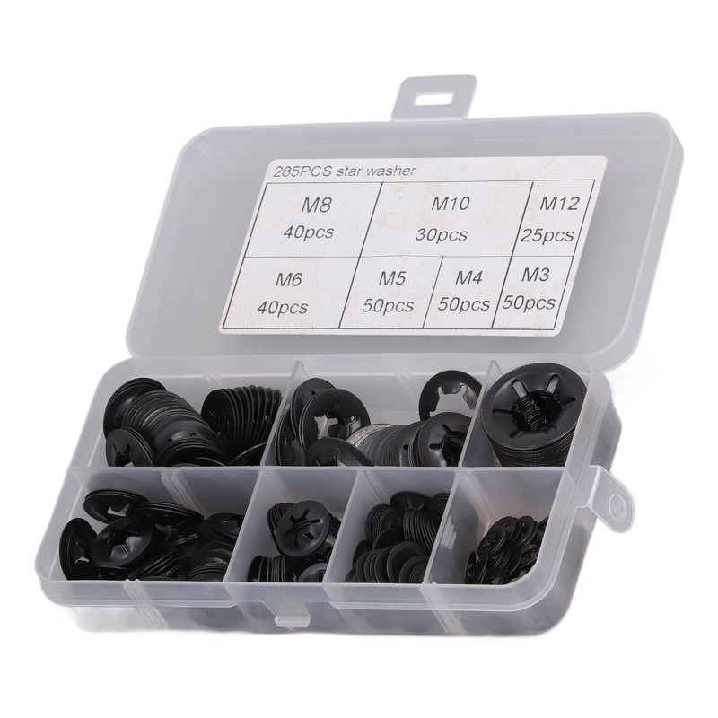 285Pcs Starlock Washer Internal Tooth Lock Fastener M3 M4 M5