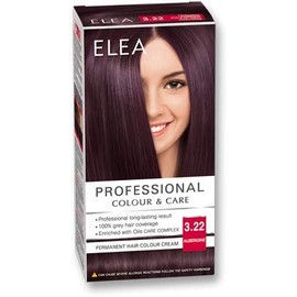 ELEA Professional Permanent Hair Colour Cream 3.22 Aubergine with Oil Care Complex