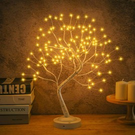 108L LED Birch Tree Lamp with 8 Modes & 6 Hrs Timer - USB & Battery Operated Artificial Tree Light for Home Decoration (Warm Glow)