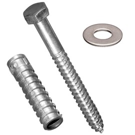 Electriduct 5.5" Lag Bolts with Lag Shield Anchors and Washers 1/2" Diameter (Pack of 16) - Concrete Mounting Hardware for Parking Curbs, Speed Bumps, Wheelchair Ramps, Cable Protectors, Cord Covers