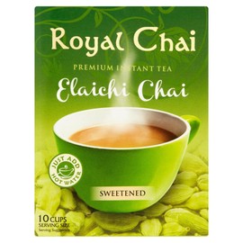 Tea Bags & Drinks with Royal Chai ELaichi Chai Sweetened (10 Cups) 220g - 1 Pack | Just Add Hot Water, Premium Instant Tea, An Aromatic Tea Infused with Cardamom.