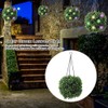 Solar LED Rattan Ball Lights Hanging Simulation Plastic Green Leaves
