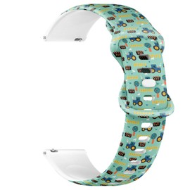 Compatible with Garmin Fenix 7/7 Pro, Fenix 6/6 Pro, Fenix 5/5 Plus, Epix (Gen2) / Epix Pro (Gen2), 22mm Replacement Sport Watch Band (Tractors Kids Tractor) Silicone Soft Strap Bracelet