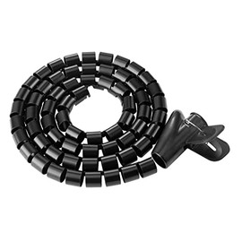 Brateck Coiled Tube Cable Sleeve, Black, 1000 x 15 mm