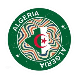 Algeria Wall Mural Cute World State Map Flag Store Wall Sticker Vinyl Mural Decals Quotes for Bumper Restaurant Dorm Home Decorations 18in