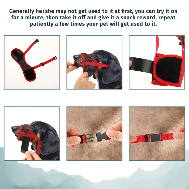 WLLHYF Dog Muzzle Soft Nylon Muzzle Breathable Pets Muzzle Anti