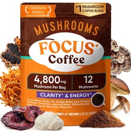 Venture Pal Mushroom Coffee with 12 Adaptogenic Mushrooms, Lion’s Mane, Cordyceps, Turkey Tail, Reishi, Ashwagandha & Probiotics, Instant Coffee for Focus, Digestion & Immune Support, 40 Servings