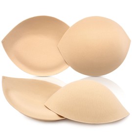 Bra Pads Inserts Breast Enhancers - 2 Pairs Push up Swimsuit Cups to Add Instant Volume | Removable Comfy Padding for AB Cup Size