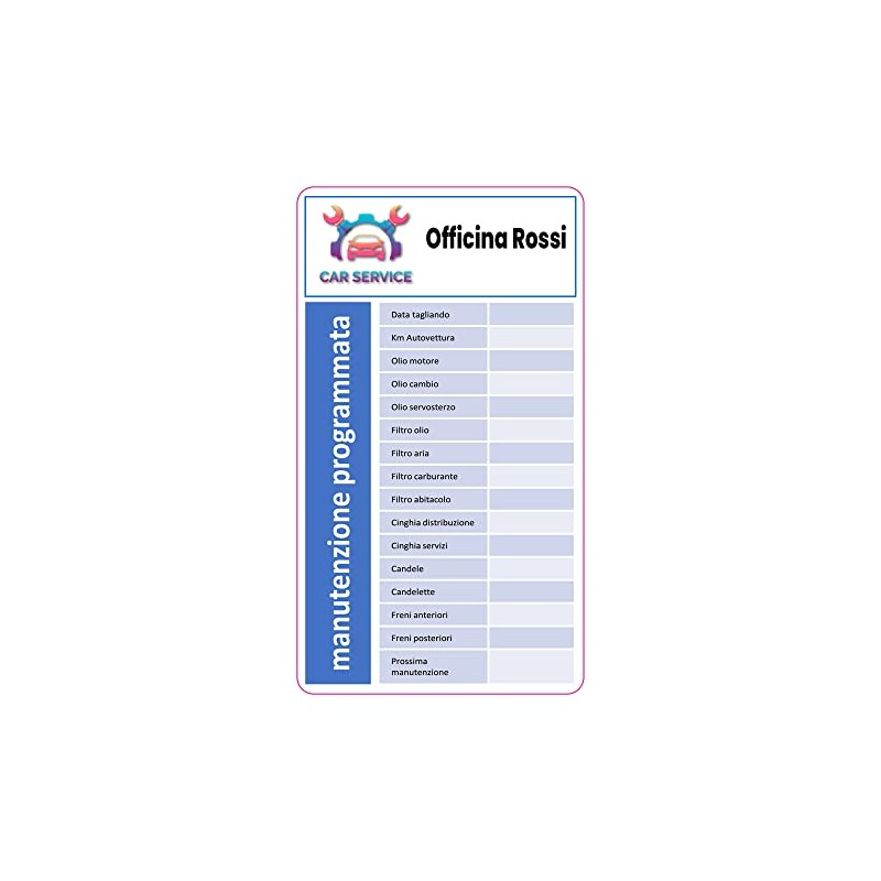 StickerLab - Selbstklebende Etiketten für Werkstätten oder Autobesitzer - Personalisierung