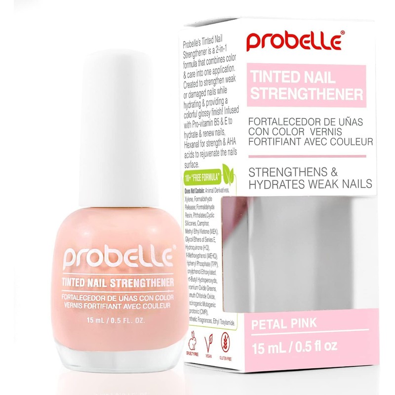 Probelle Fortalecedor de Uñas Tintado Rosa Pétalo 0.5 oz