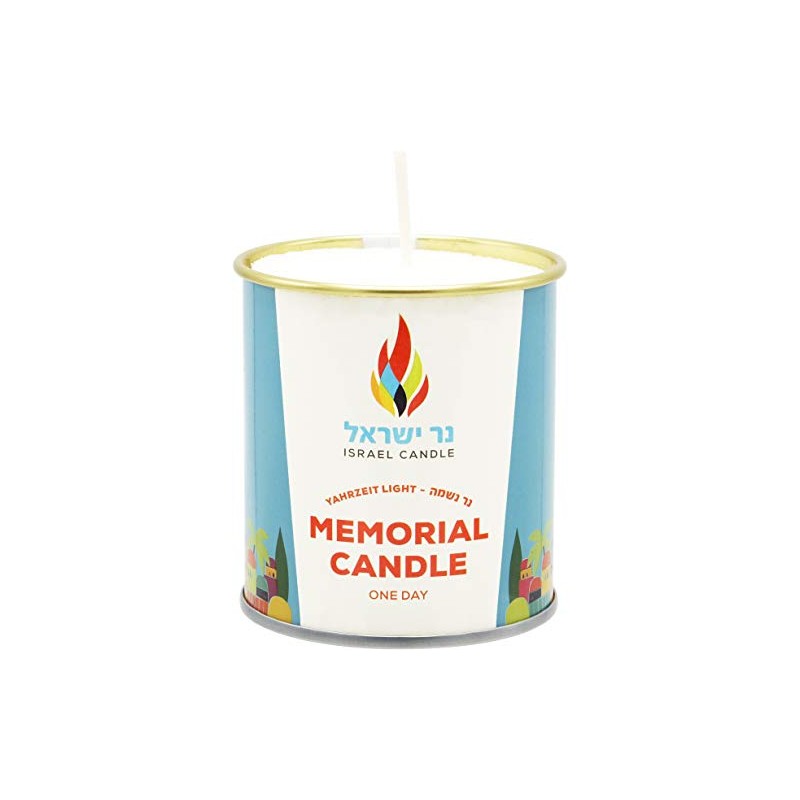 The Dreidel Company Tin Memorial Candle Yahrzeit Candle (12-Pack)