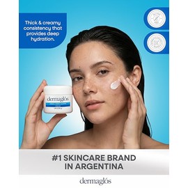 DERMAGLÓS Crema Hidratante, Hidratación avanzada de la piel con vitamina A adicional, vitamina E, alantoína - Mejora la vitalidad natural de la piel, 