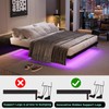AGXI Floating Bed Frame with LED Lights and Charging Station,
