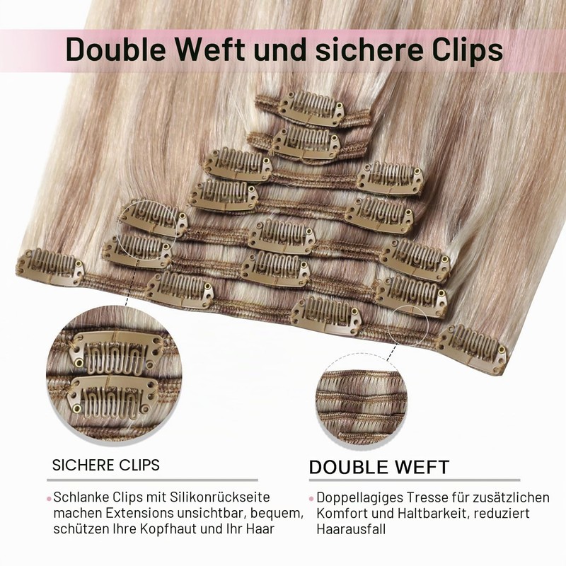 Sweetmet Pro2.0 Clip-In Real Hair Extensions, 120 g, Thick, 7