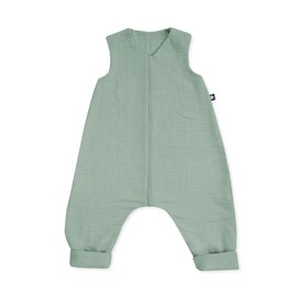 Julius Zöllner Jumper Muslin Sleepsuit, 0.5 Tog, Size 80, 100% Cotton Muslin, Oeko-Tex Standard 100, Green