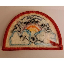 Unbranded Thank You Fun Patch- GSA Girl Scouts Badge New Iron On Rainbow with Clouds