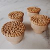 BOHOIFY 6pc Boho Rattan Knobs for Dresser, Drawers, Cabinet; Handmade