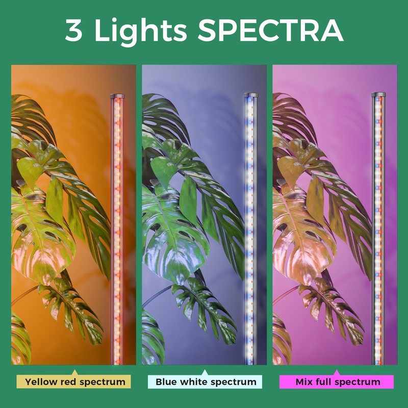Grow Lights for Indoor Plants with Timer, 2PCS 60 Inch