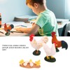 Dilwe Farm Chicken Animal Toy, 4 Portable Realistic Chicken Figures,