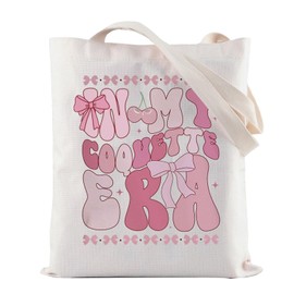 ZJXHPO Coquette Tote Bag In My Coquette Era Reusable Grocery Tote Bag Pink Coquette Shoulder Bag Seducer Gift (Coquette Era Tote)