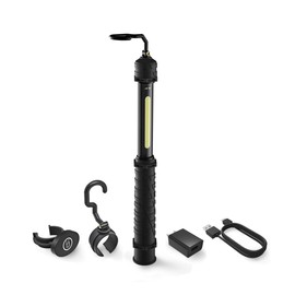 NEIKO 40339A Cordless COB LED Work Light with Rechargeable 4,400-mAh Li-ion Battery, Up to 11.5 Hours of Run Time, and Max Brightness of 1000 Lumens, Black