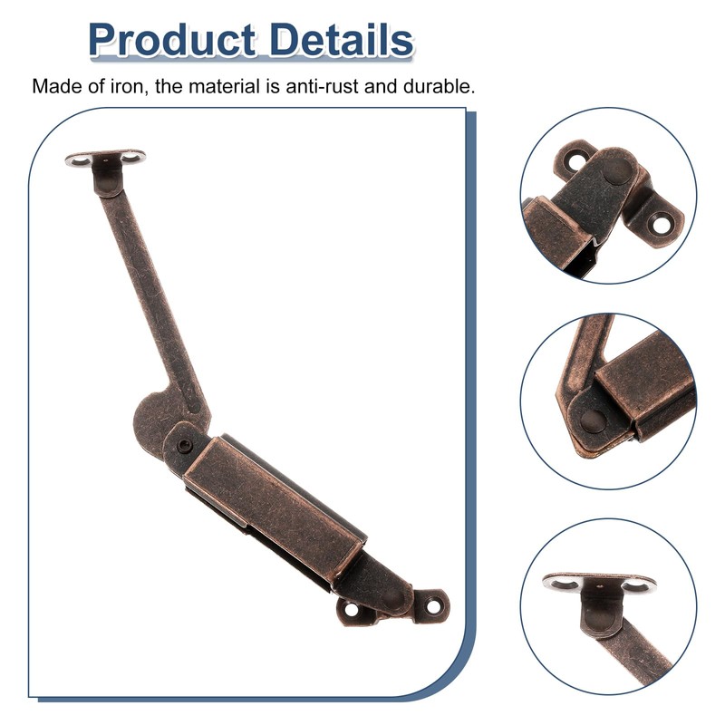 sourcing map 2Pcs Self-Balancing Lid Support Hinges, Iron Hinges Support