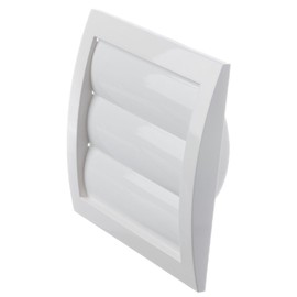 LIRAST 4 inch Outdoor Dryer Vent Cover White - ABS Plastic Exhaust Ventilation Grille with Built-in Screen and Automatic Louvres - HVAC Air Vents for Wall