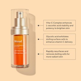 Murad Vita-C Glycolic Serum - Advanced Brightening Vitamin C and Glycolic Acid Face Serum for Improved Skin Tone and Texture - Gold-Stabilized Vitamin C for Enhanced Efficacy and Potency - 1 Fl Oz