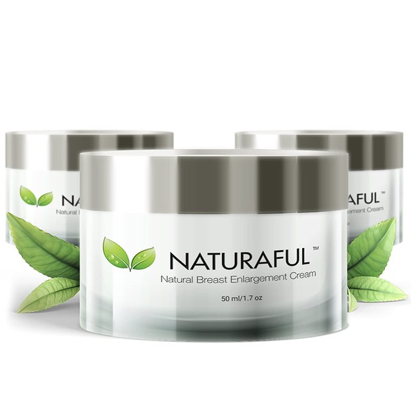 NATURAFUL - (3 JAR) TOP RATED Breast Enhancement Cream - Natural Breast Enlargement, Firming and Lifting Cream | Trusted by Over 100,000 Users & Includes Handbook | $232 Value Bundle