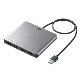 Sanwa Supply USB-C VU3HD7 USB to HDMI Display Adapter (4K Compatible, 4 Screen Output)