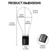 RESET-200 4 Digit Combination Padlock with 50 cm Steel Cable,High