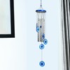 27-Inch Evil Eye Wind Chime with 4 Silver Pipes for