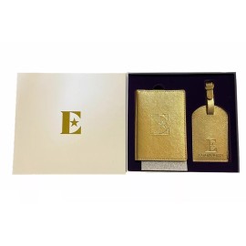 Elton John NIB Elton John Gold Passport Booklet Luggage Tag Travel Gift Set