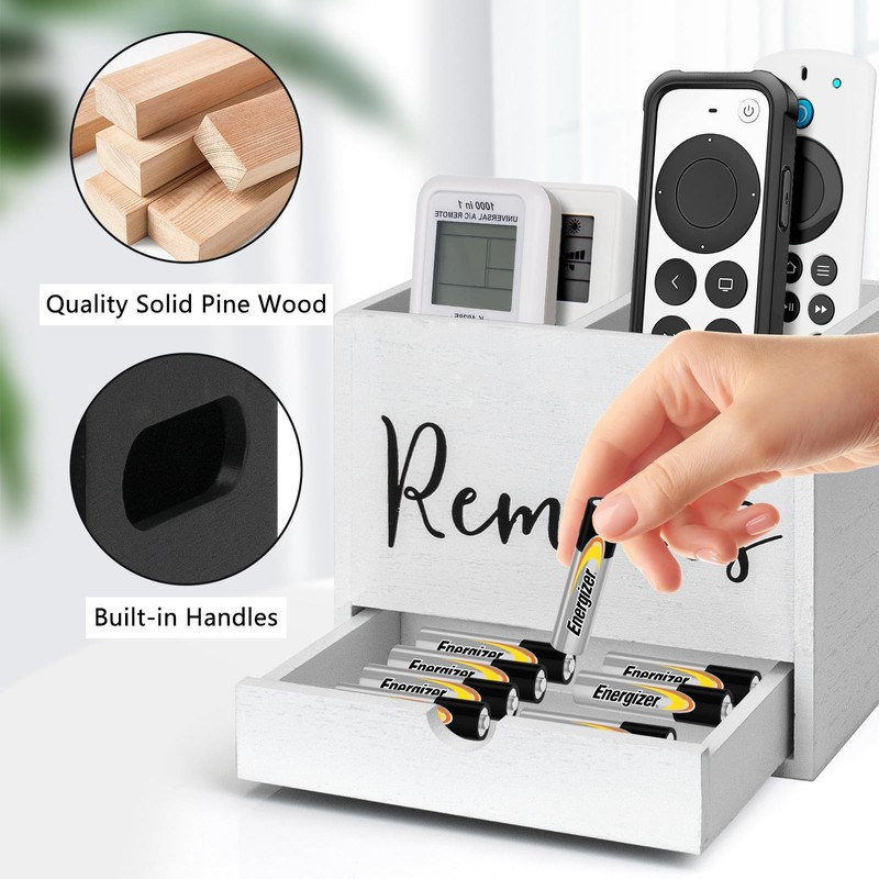 Remote Control Holder, 2 Slot TV Remote Holder& Desk Organizer