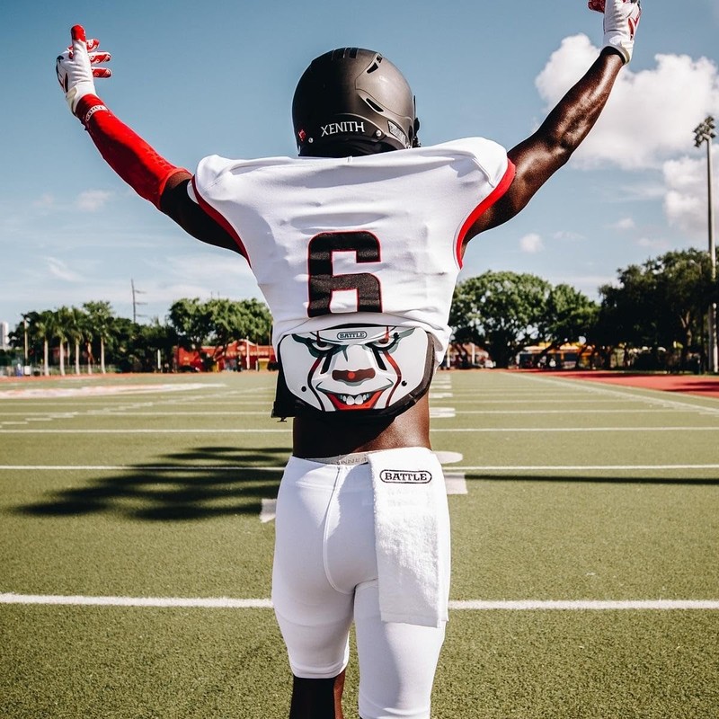 Battle Clown Chrome Football Back Plate - Adult