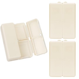 FYY 2 Pcs Daily Pill Organizer, 7 Compartments Portable Pill Case Travel Pill Organizer,[Folding Design]Pill Box for Purse Pocket to Hold Vitamins,Cod Liver Oil,Supplements and Medication (L-White)