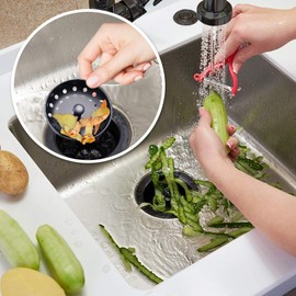 3-1/2 Inch Kitchen Sink Drain with Strainer Stopper Drain Assembly Removable Basket Strainer Plug fit Standard Sink Drain Hole, Stainless Steel (Matte Black