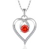 EJARY Heart January Birthstone Garnet Necklaces for Women,925 Sterling Silver Heart Pendant Necklace,Christmas Mother’s Day Valentine Jewelry for Wife Mom