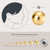 High Polished Gold Plated Sterling Silver Ball Stud Earrings 6mm
