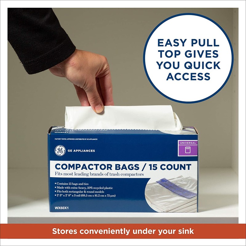 Universal 18 Gallon Heavy Duty Trash Compactor Bags, Single Pack,