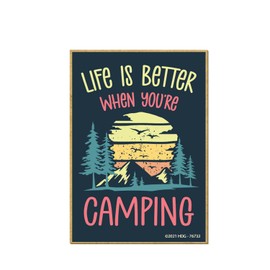 Honey Dew Gifts, Life is Better When You're Camping, Camper Fridge Magnets, Camper Gifts for Travel Trailers, Camping Refrigerator Magnet, 2.5 Inch by 3.5 Inch, 76733