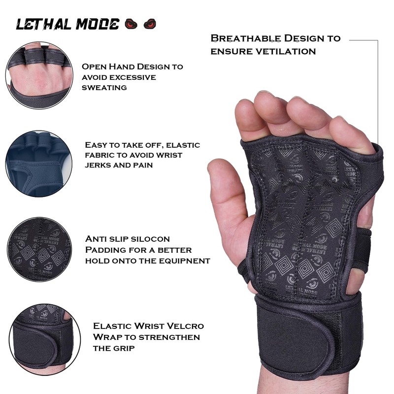 LETHAL MODE Gym Gloves For Men Women Weight lifting Gloves