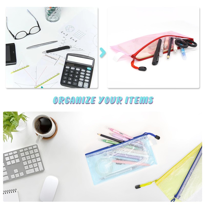 GothicBride 10 Pcs Mesh Document Bag B6 Pencil Case Plastic