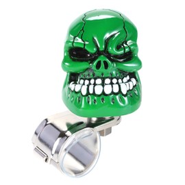 Bashineng Skull Steering Wheel Spinner Knob Turning Driving Suicide Power Handle Universal Fit Most Vehicles Cars Trucks Tractors Mowers Forklifts Boat Golf Carts (Green)