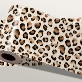 IOHEFY Leopard Print Wallpaper Border 196x4 Inch Peel and Stick Wall Border Removable Vinyl Wall Trim Animal Print Pattern for Kitchen Bathroom Living Room Bedroom Home Decor