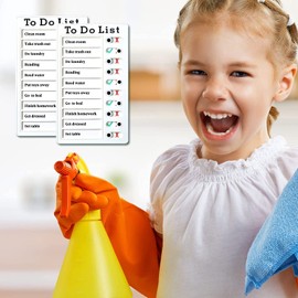 To Do List Memo Board,2Pcs Chore Chart Memo Boards,Detachable Message Board,Portable Memo Board,Chore Chart Detachable and Reusable Memo Note Board,Plastic Checklist Board with 5Pcs Blank Cards